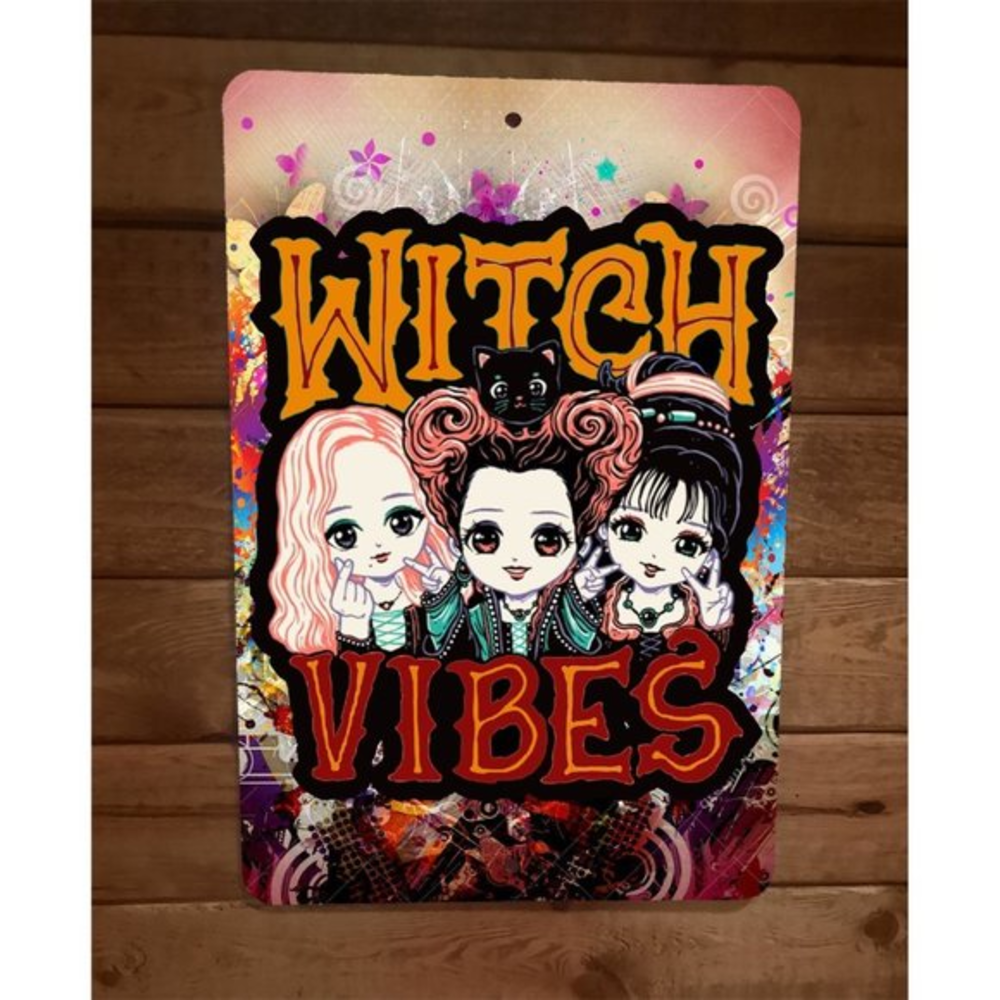 Witch Vibes Horror Halloween Hocus Pocus 8x12 Metal Wall Sign Poster